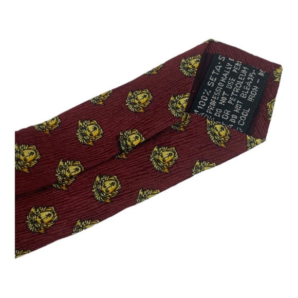 Rare Mens Gianni Versace Medusa Print Royal Blue & Red Designer Luxury Neck Tie - Picture 13 of 14